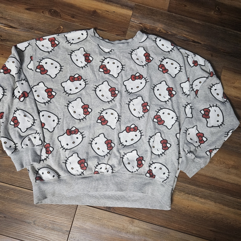 Sanrio Hello Kitty Gray and Red Sweater
